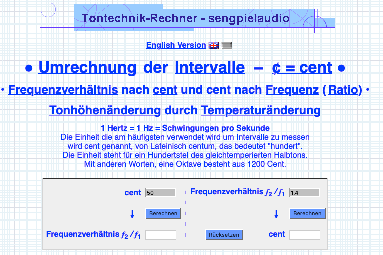 http://www.sengpielaudio.com/Rechner-centfrequenz.htm